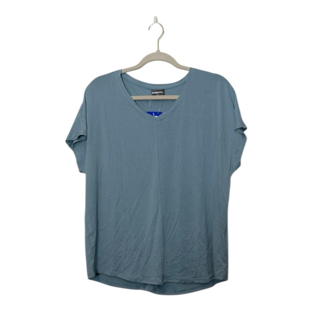 32 Degrees Cool Women's Soft Luxe Short Sleeve V- Neck Top sz L